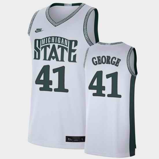 Men Michigan State Spartans Conner George Retro Limited White College Baketball Jersey
